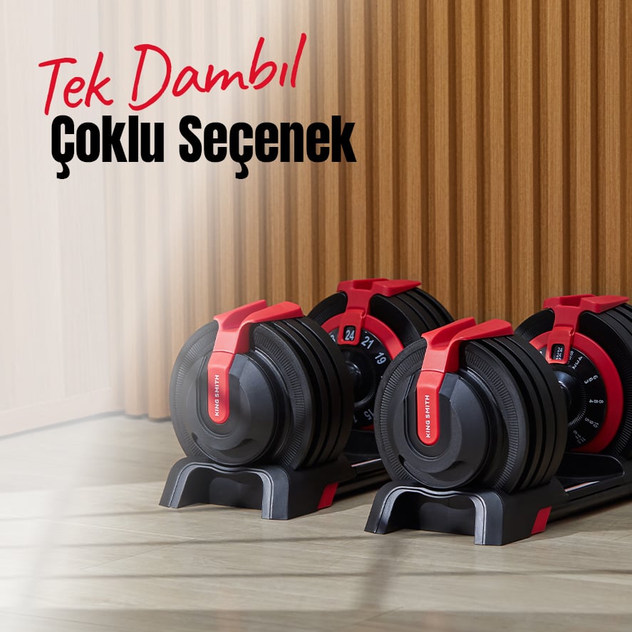 KingSmith 24 KG Ayarlanabilir Dambıl, Barbell ve Kettlebell Seti